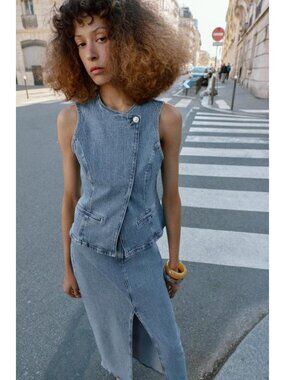 ZARA Z1975 DENIM WRAP VEST